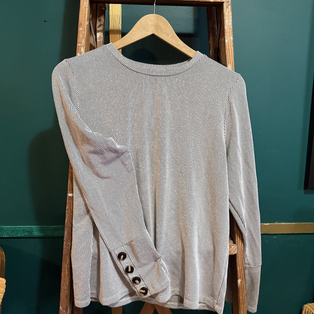 URBAN Romantics Black and White Striped Top